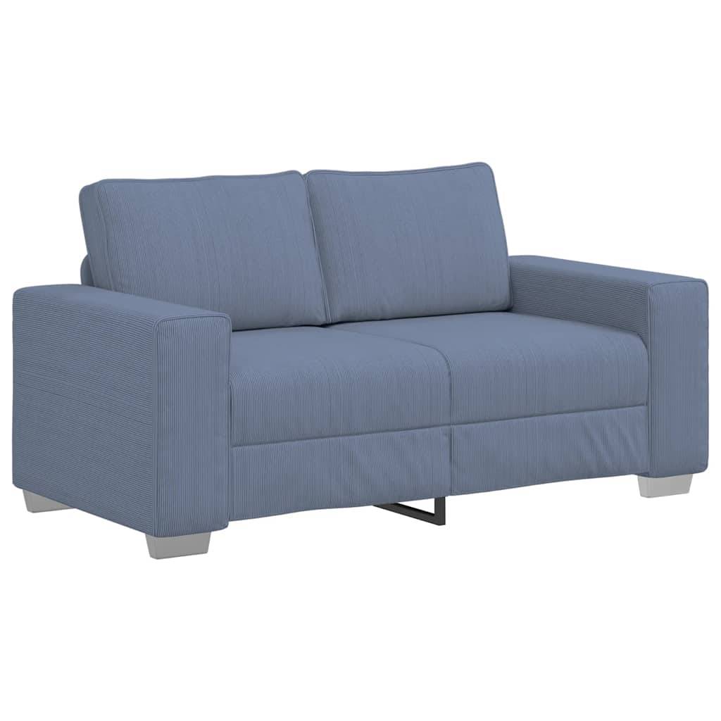 vidaXL Zweisitzer-Sofa Blau 120 cm Cordstoff