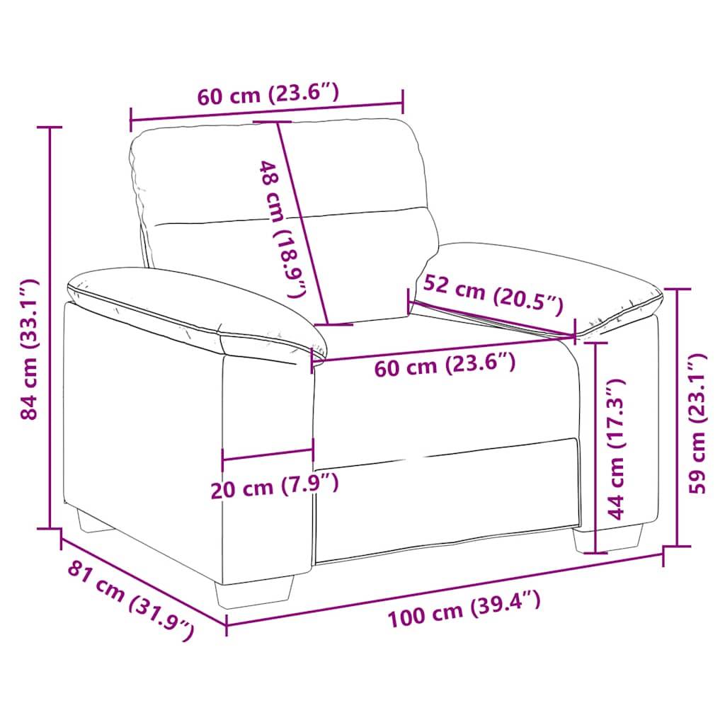 vidaXL Sessel Creme 60 cm Kunstleder