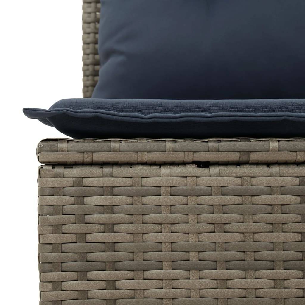 vidaXL 6-teiliges Gartensofa-Set mit Kissen, grau, Polyrattan
