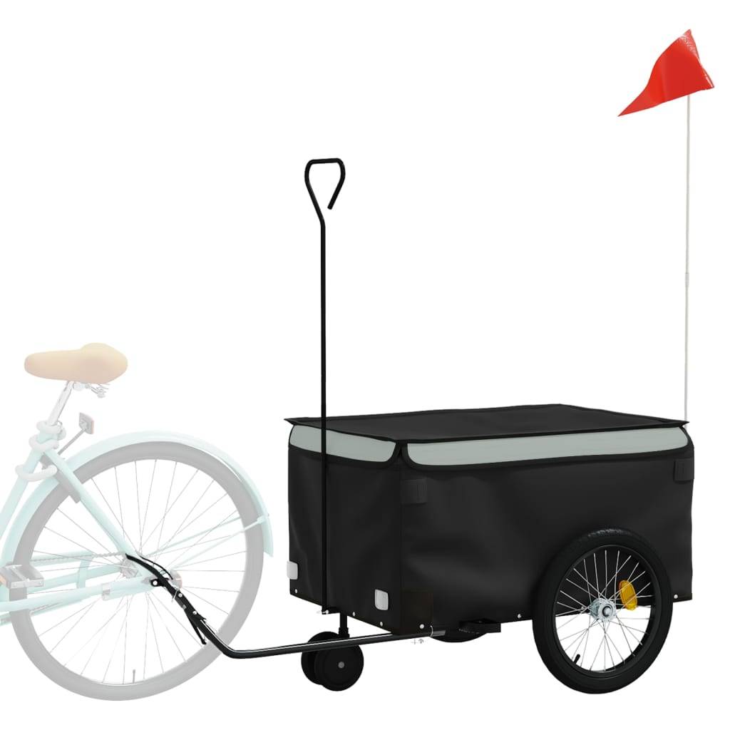 vidaXL Fahrradanhänger Schwarz und Grau 30 kg Eisen
