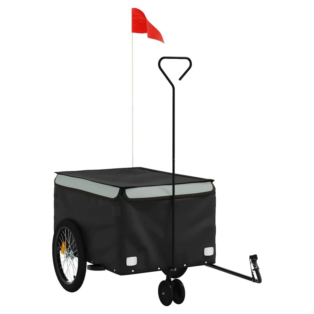 vidaXL Fahrradanhänger Schwarz und Grau 30 kg Eisen