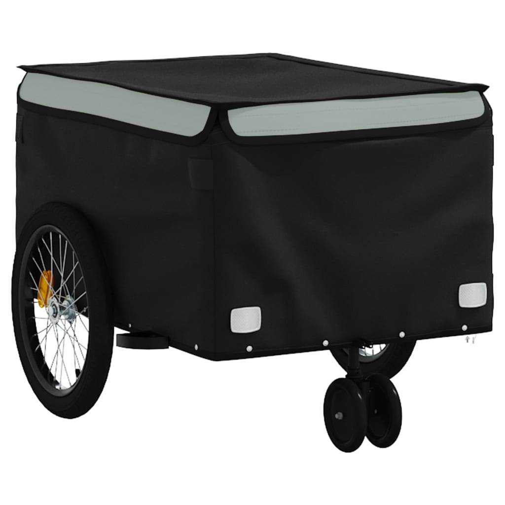 vidaXL Fahrradanhänger Schwarz und Grau 30 kg Eisen