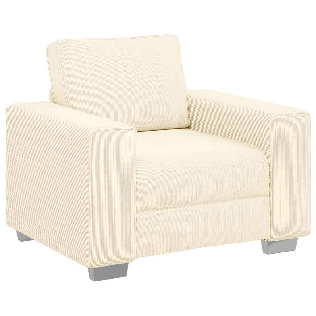 vidaXL Sessel Creme 60 cm Cordstoff