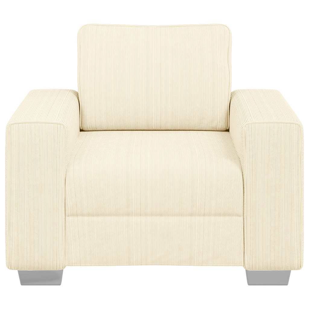 vidaXL Sessel Creme 60 cm Cordstoff
