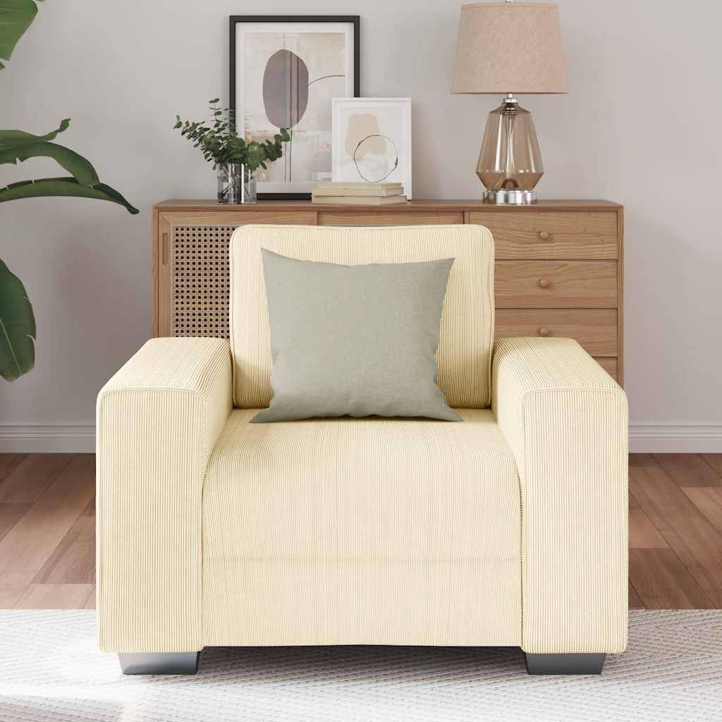 vidaXL Sessel Creme 60 cm Cordstoff