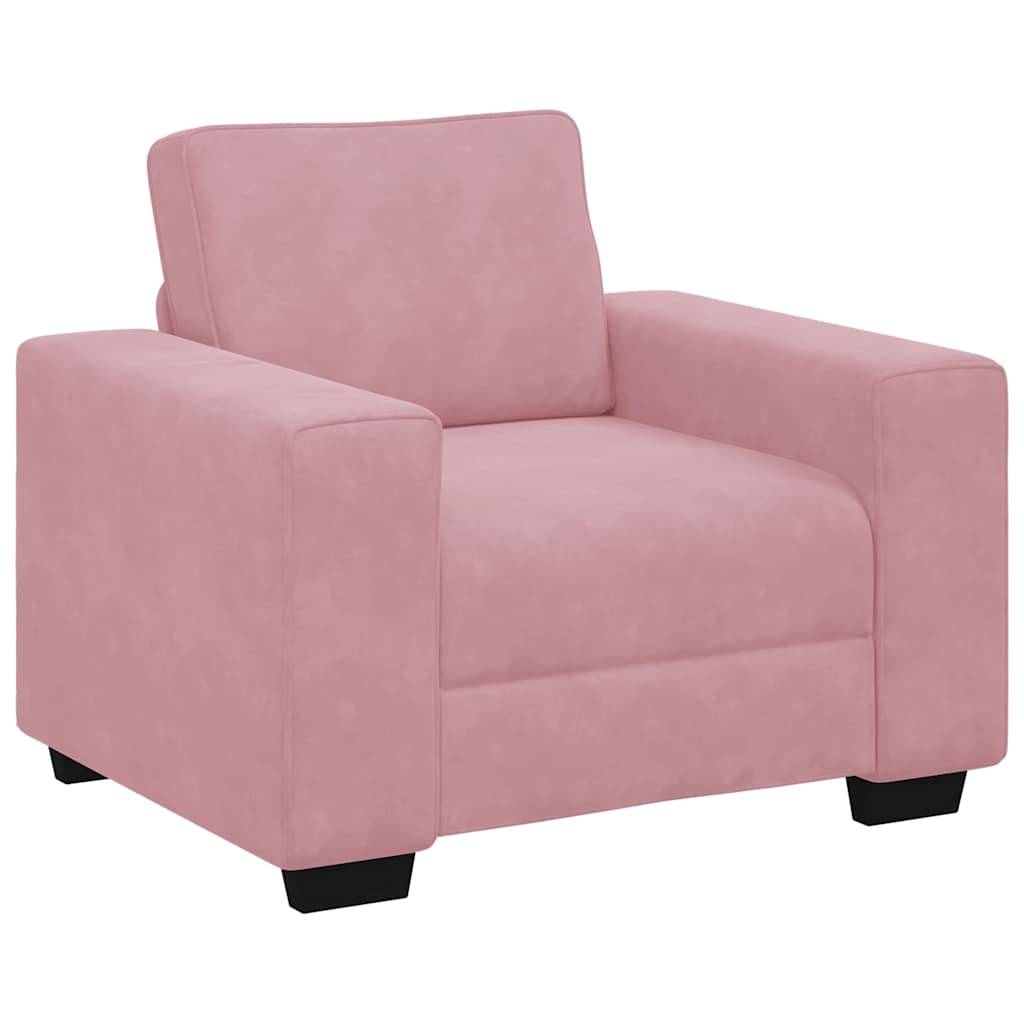 vidaXL 3-tlg. Sofagarnitur mit Kissen Rosa Samt