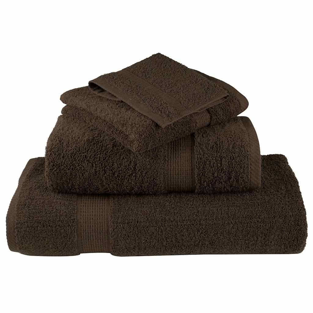 vidaXL 8 tlg. Premium-Handtuch-Set SOLUND Braun 600 g/m²