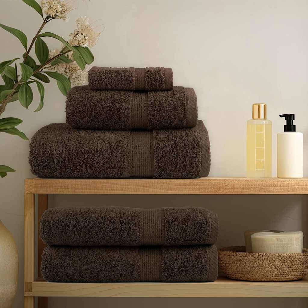 vidaXL 8 tlg. Premium-Handtuch-Set SOLUND Braun 600 g/m²