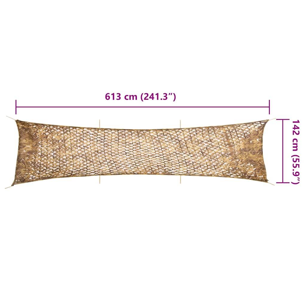 vidaXL Tarnnetz mit Aufbewahrungstasche 613x138 cm Sandfarbe