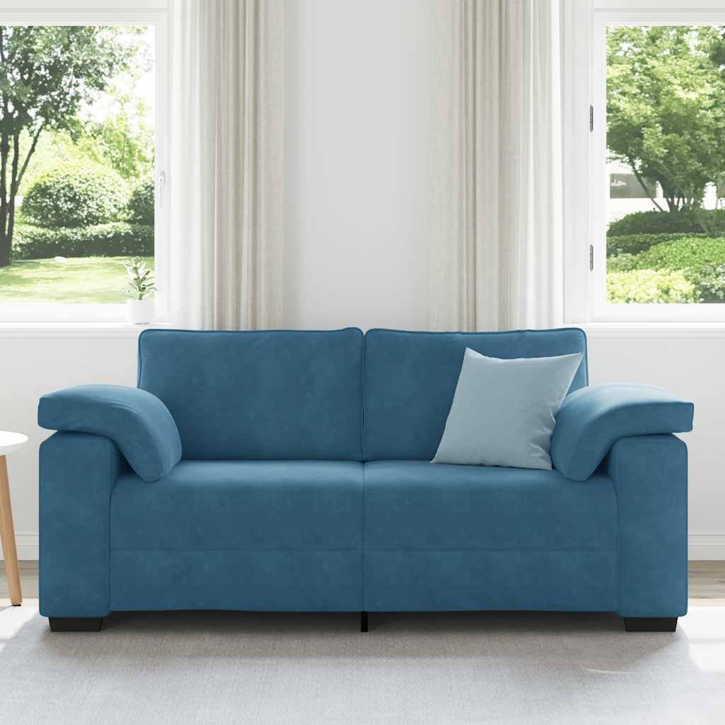 vidaXL Zweisitzer-Sofa Blau 140 cm Samt