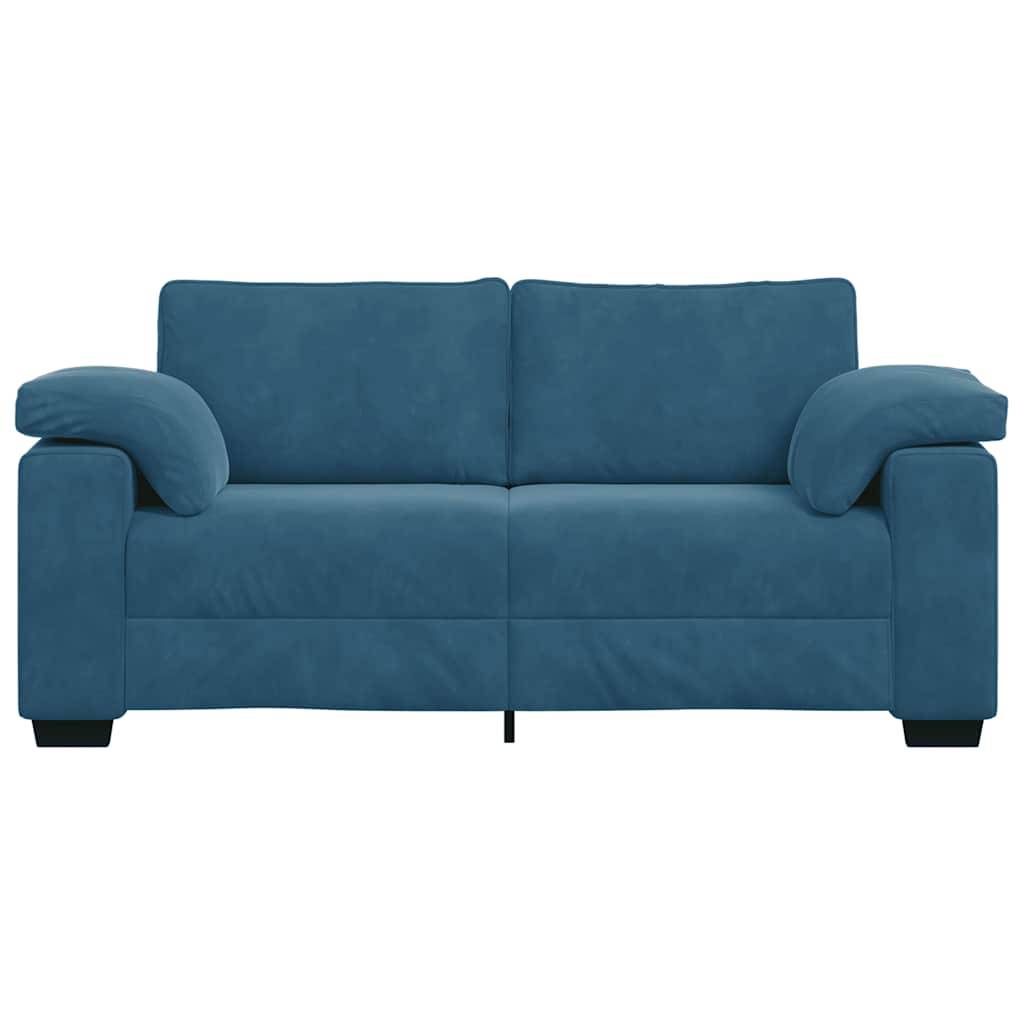 vidaXL Zweisitzer-Sofa Blau 140 cm Samt