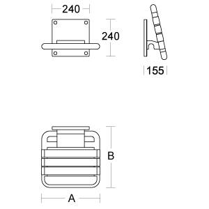 pba 01 Duschsitz klappbar 380x400mm, aus Nylon mit Nylonleisten