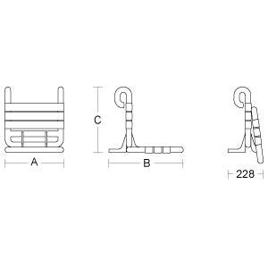pba 01 Duschsitz, einhäng 380x480x430mm Sitzfläche klappbar, aus Nylon