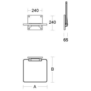 pba 01 Duschsitz, klappbar 395x415x245mm aus Nylon