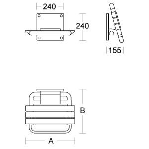 pba 01 Duschsitz, klappbar 445x400mm mit breiter Sitzfläche, aus Nylon