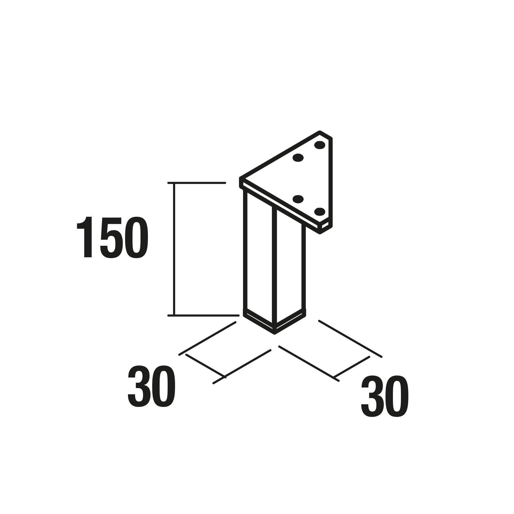 2er Set Füße 150mm Badmöbel