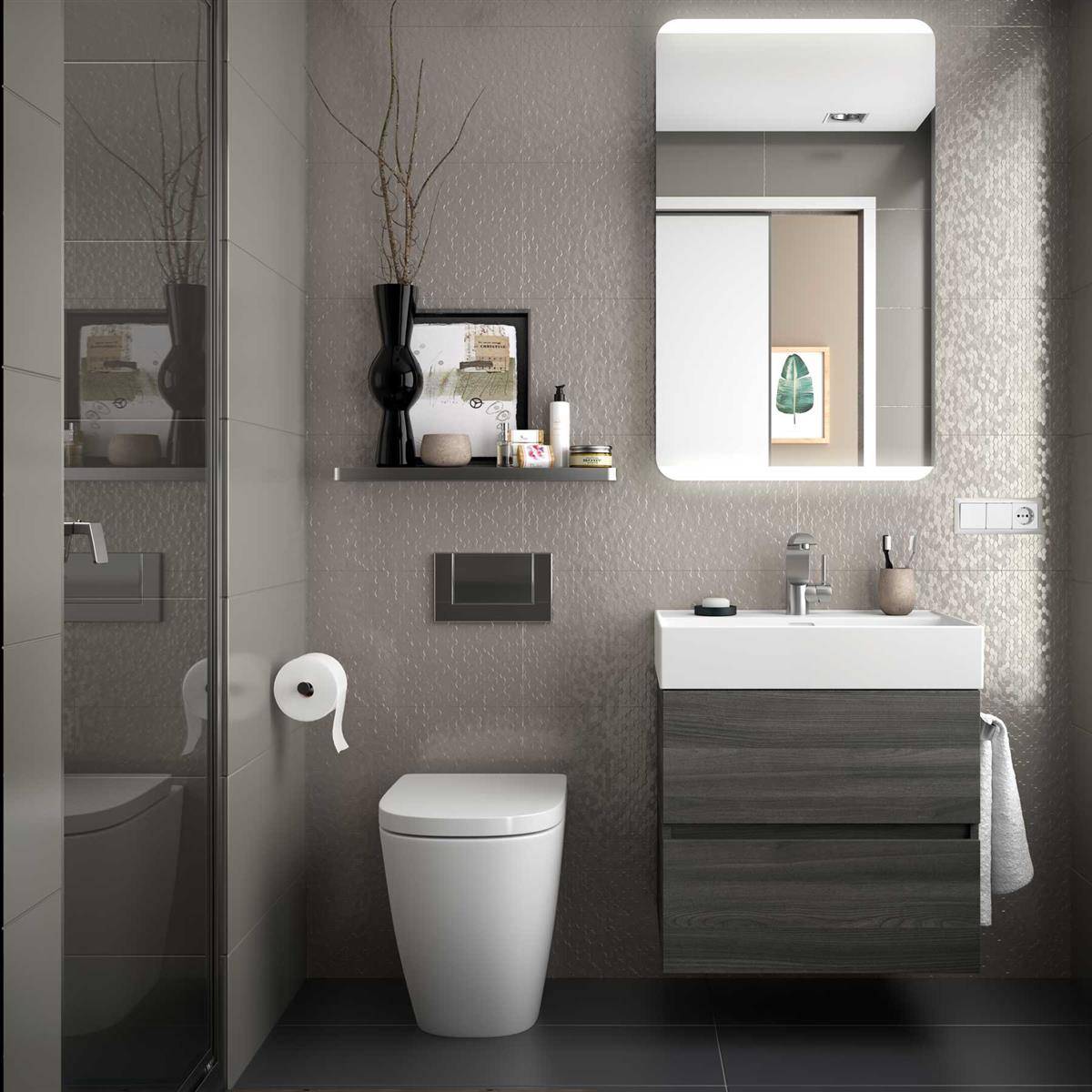 Waschtisch VENETO 610 PORZELLAN WEIß 610 x 120 x 460 mm