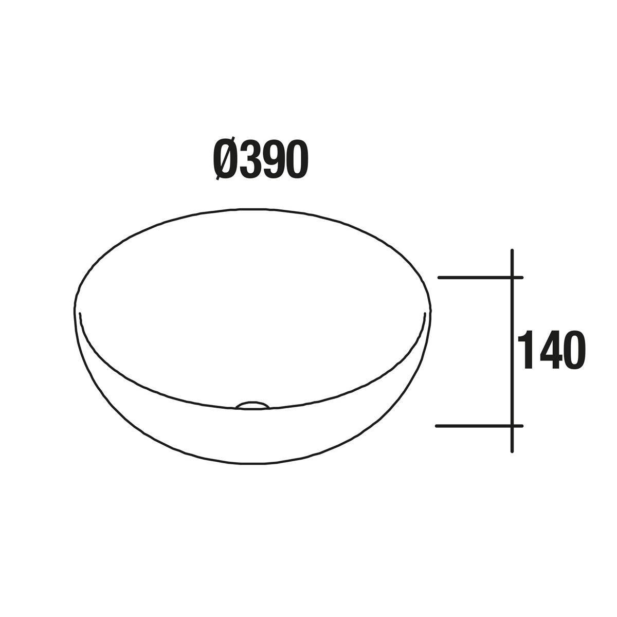 Aufsatzwaschtisch BOL SOLID SURFACE d 390 x 140 mm