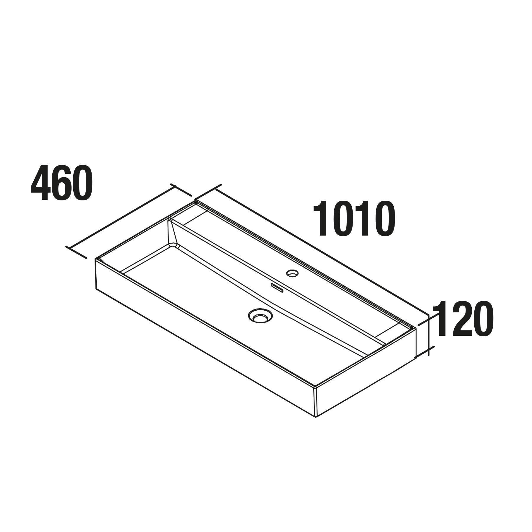 Salgar Waschtisch VENETO 1010 PORZELLAN WEIß 1010 x 120 x 460 mm