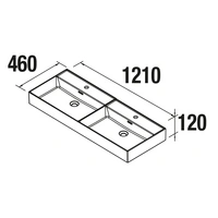 Salgar Waschtisch VENETO 1210 doppelt PORZELLAN WEIß 1210 x 120 x 460 mm Salgar Waschtisch VENETO 1210 doppelt PORZELLAN WEIß 1210 x 120 x 460 mm
