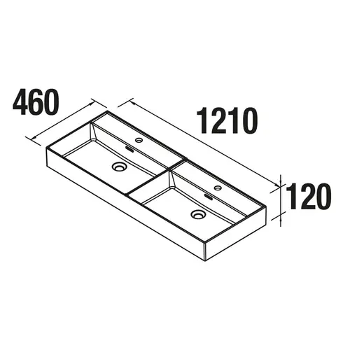 Salgar Waschtisch VENETO 1210 doppelt PORZELLAN WEIß 1210 x 120 x 460 mm Salgar Waschtisch VENETO 1210 doppelt PORZELLAN WEIß 1210 x 120 x 460 mm