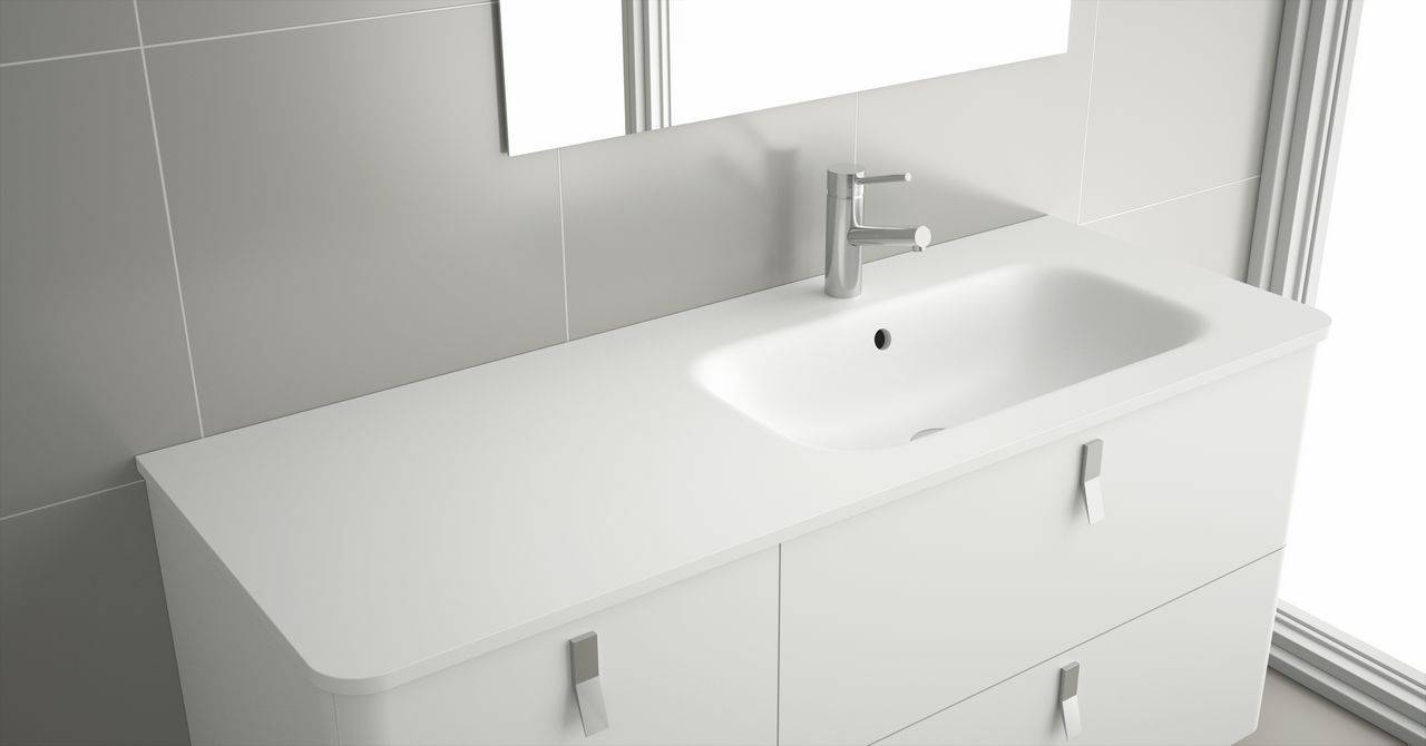 UNIIQ Waschtisch links 905 Mineralsolid für Badmöbel SP