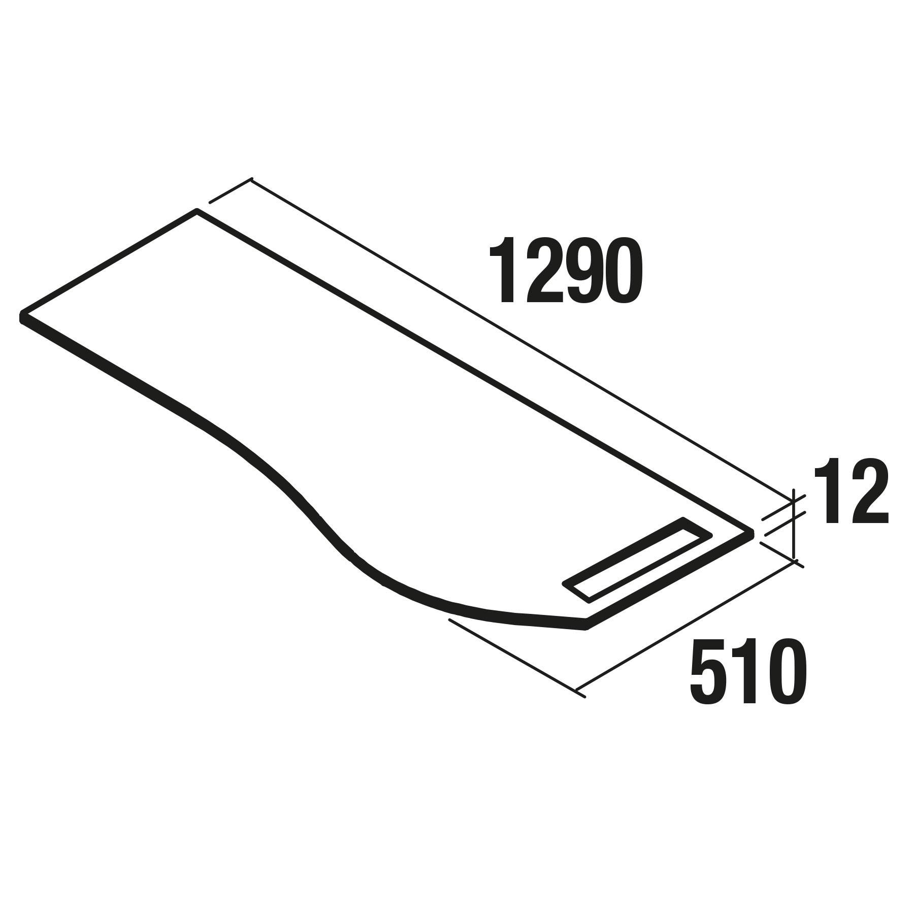 Waschtischplatten MAM 1290 links mit handtuchhalter für Aufsatzbecken mit Handtuchhalter WEIßER MARMOR 1290 x 12 x 510 mm