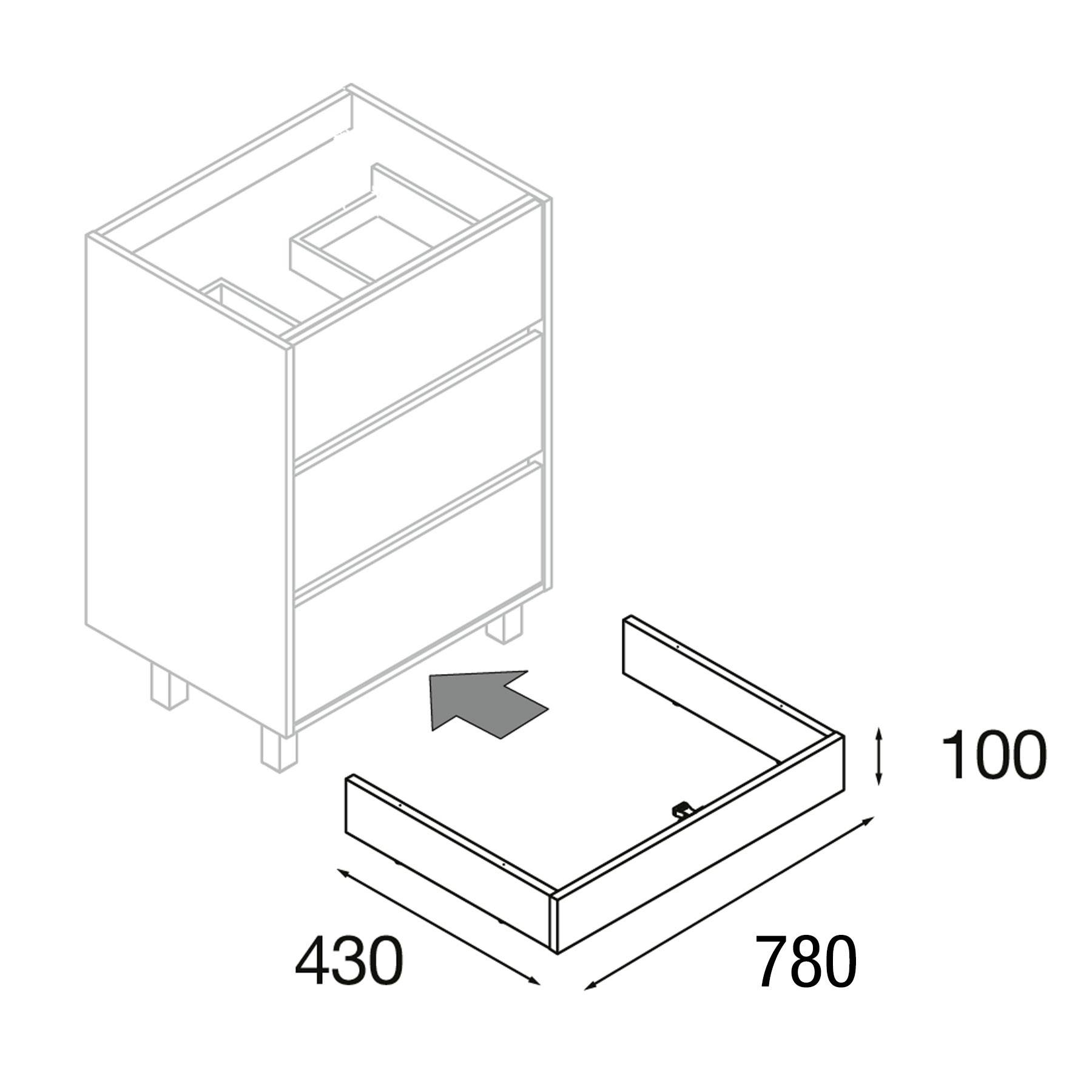 Salgar Möbel Fußleiste Aenys für Möbel 800 weiß Badmöbel