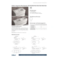 Salgar Waschtisch VILNA 1605 doppelt ohne Siphon und Clickerabfluss MINERALSOLID MATT 1605 x 460 x 15 mm Salgar Waschtisch VILNA 1605 doppelt ohne Siphon und Clickerabfluss MINERALSOLID MATT 1605 x 460 x 15 mm