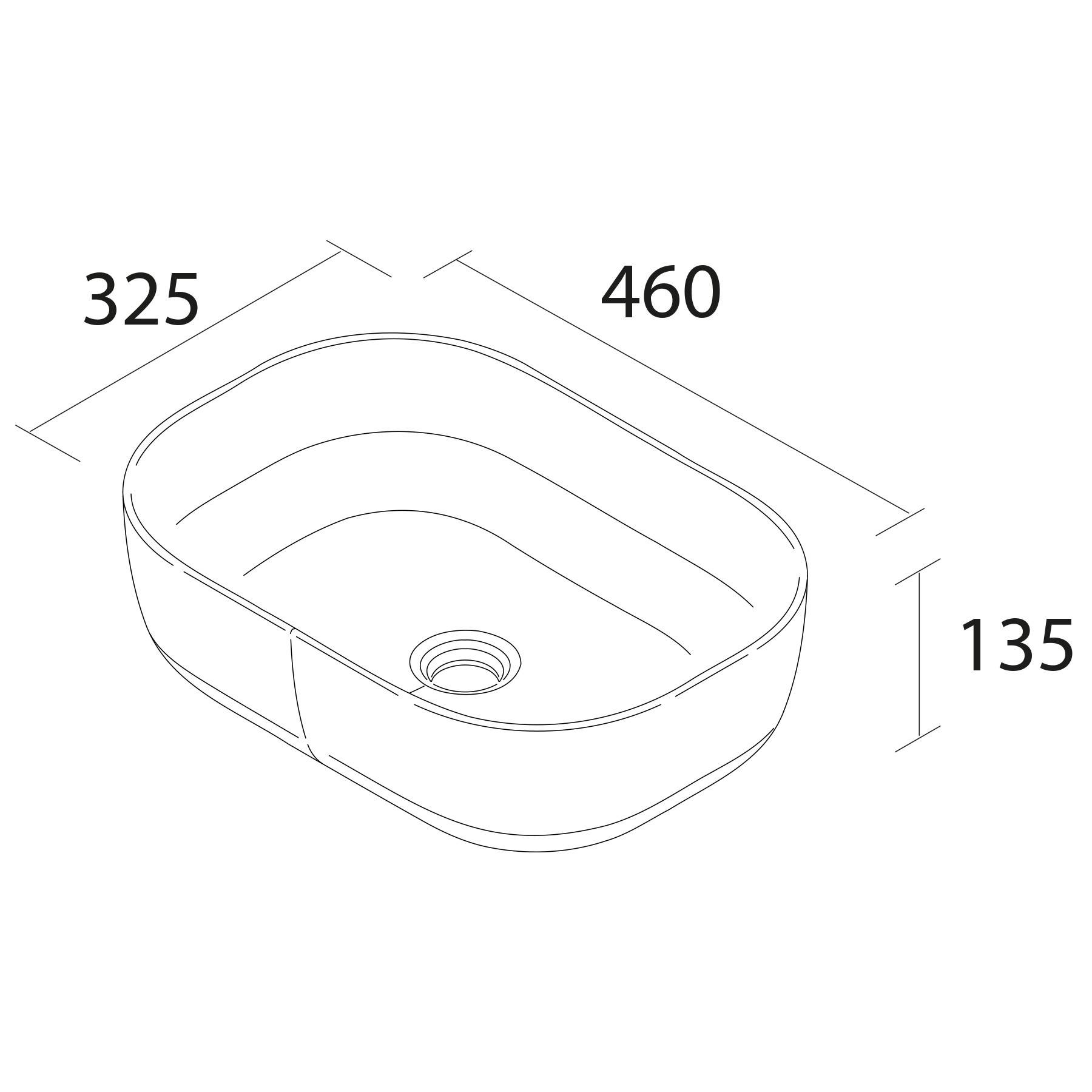 Salgar Aufsatzwaschtisch CARLA ohne Siphon und Clickerabfluss PORZELLAN WEIß Ø 360 x 105 mm