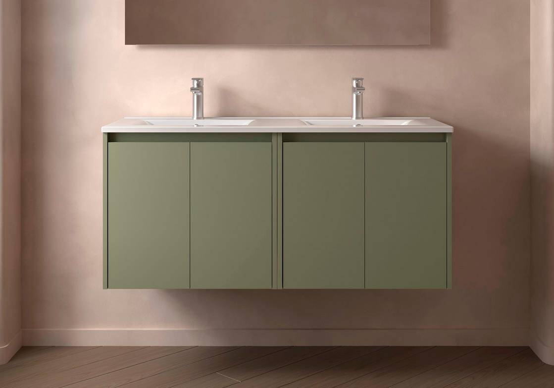 BALTIC Unterschrank 1200 4 Türen + Waschbecken Green Satin