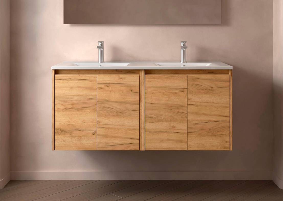 Salgar Noja Unterschrank 1200 4 Türen + Waschbecken Eiche Afrika