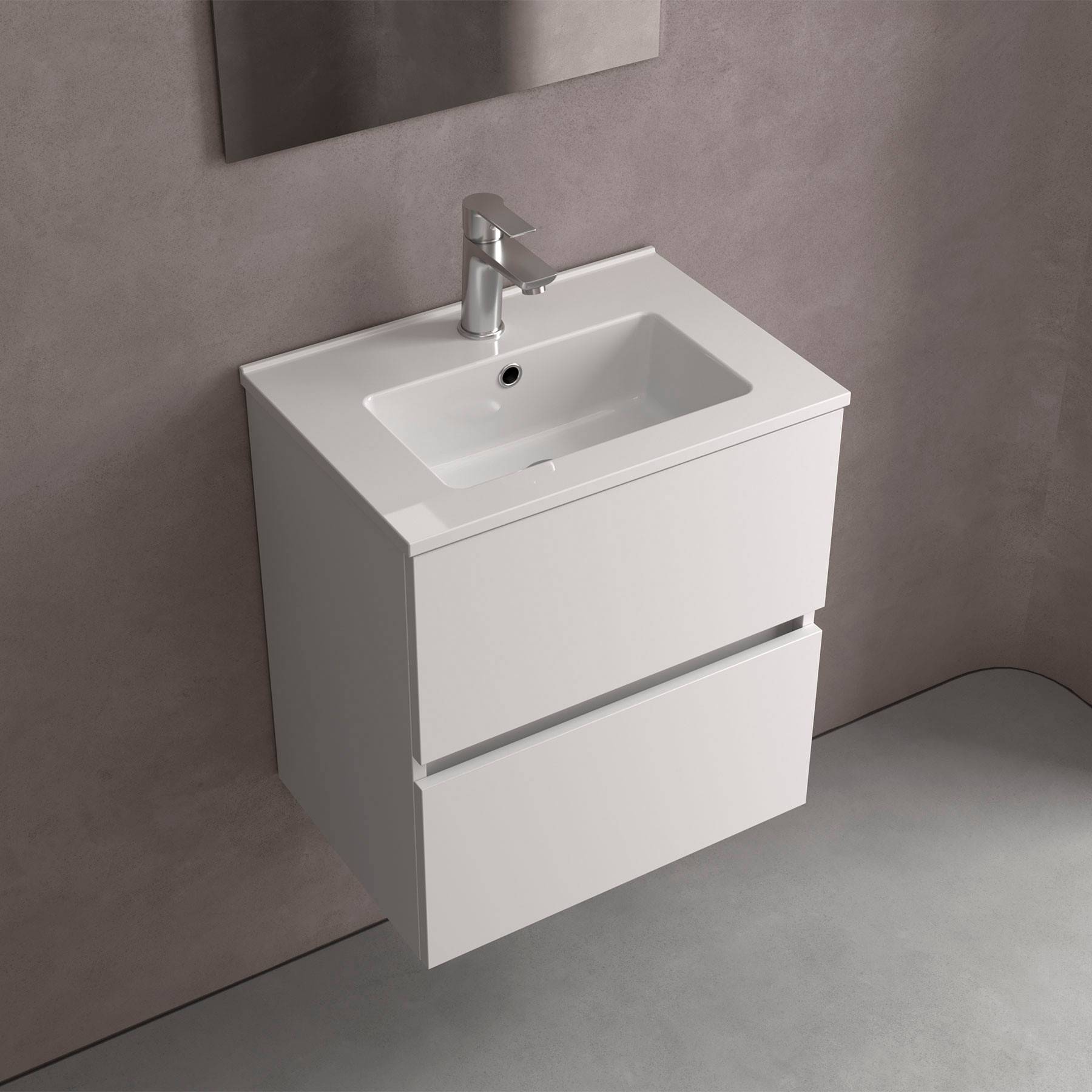 Salgar Schrank wandhängend FUSSION LINE 500 TIEFE 35 2 Schubladen mit Softeinzug Black Velvet 497 x 540 x 350 mm