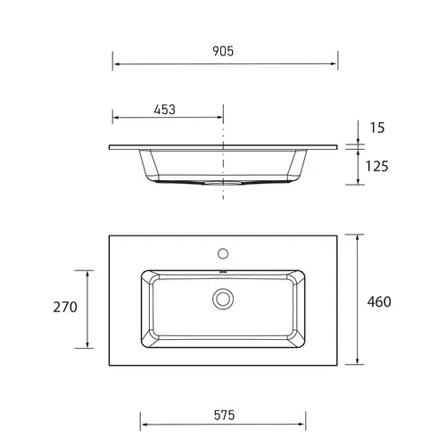 Salgar Waschtisch VILNA 905 ohne Siphon und Clickerabfluss MINERALSOLID MATT 905 x 460 x 15 mm Salgar Waschtisch VILNA 905 ohne Siphon und Clickerabfluss MINERALSOLID MATT 905 x 460 x 15 mm
