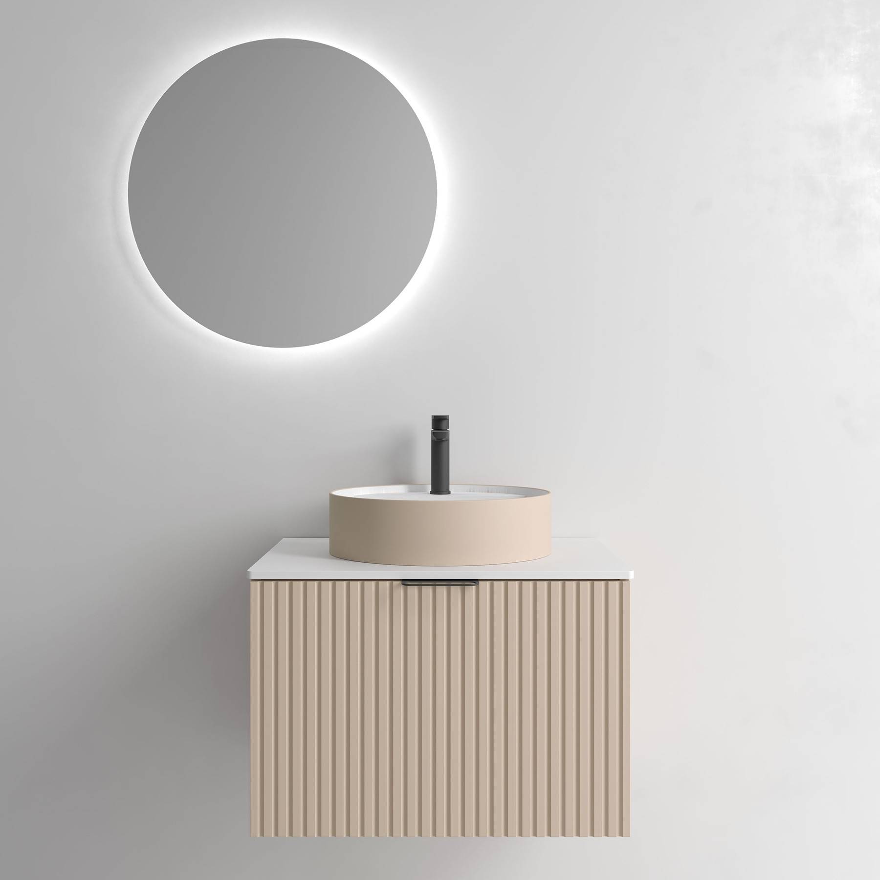 Salgar Schrank wandhängend BIBA 700 1 Metallschublade und versteckter Schublade MACCHIATO 697 x 405 x 450 mm