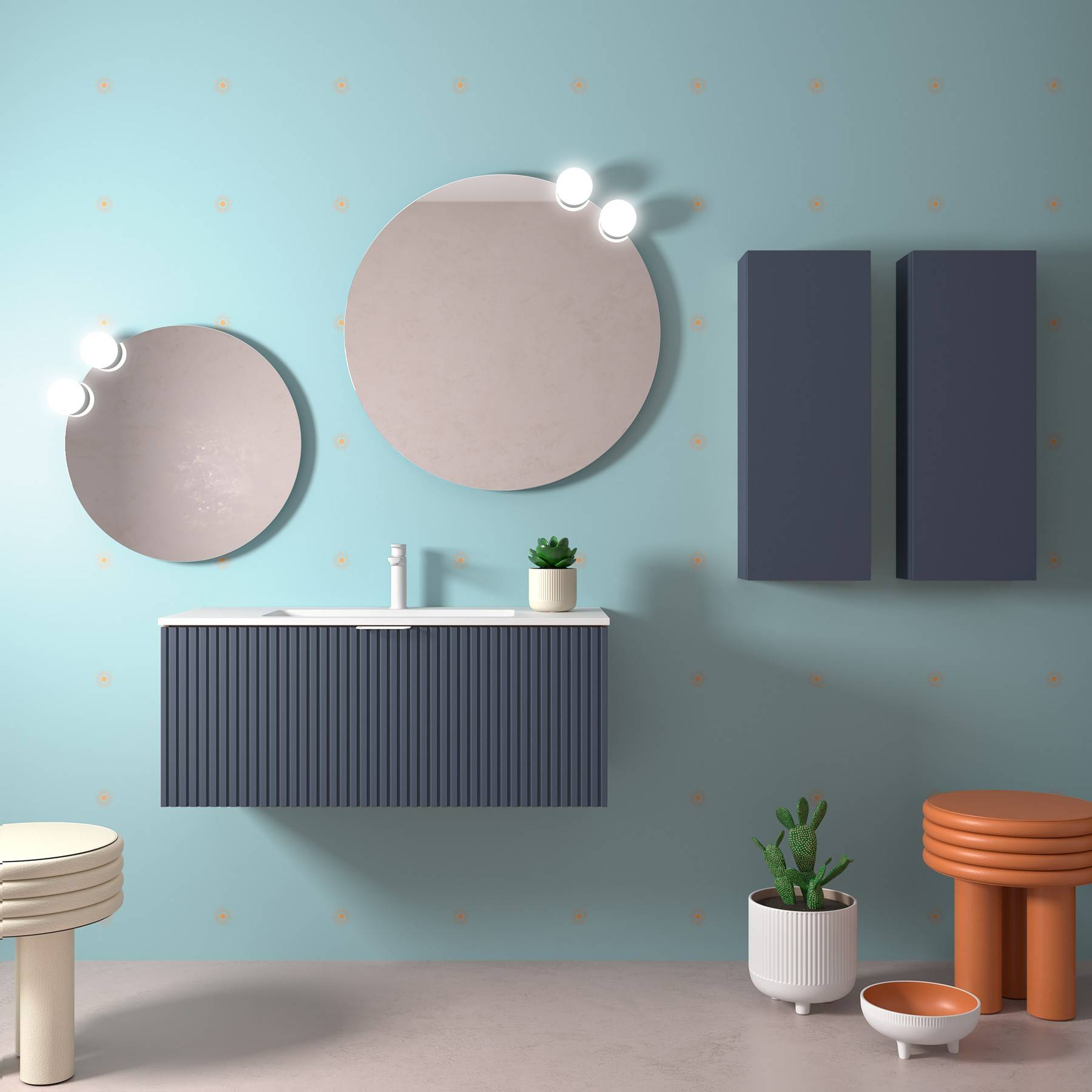 Salgar Waschtischunterschrank BIBA 1000 1 Metallschublade NIGHT BLUE 997 x 405 x 450 mm