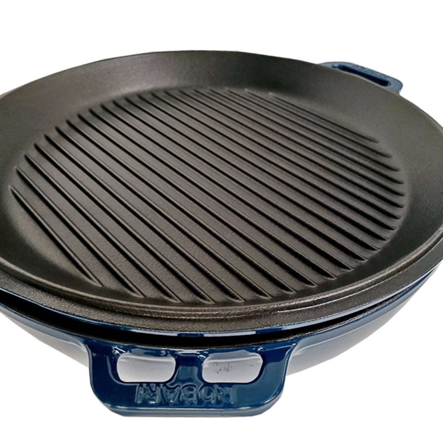 Kasan ROBARI Wok ASIA 12 Liter mit Grilldeckel aus Gusseisen emailliert