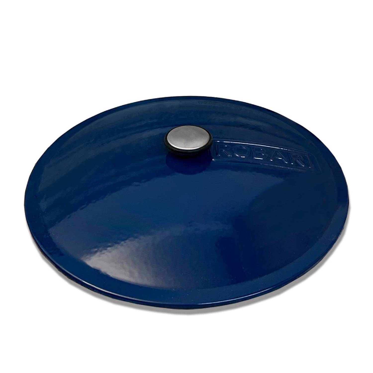 Kasan ROBARI Wok ASIA 12 Liter mit Deckel aus Gusseisen emailliert blau
