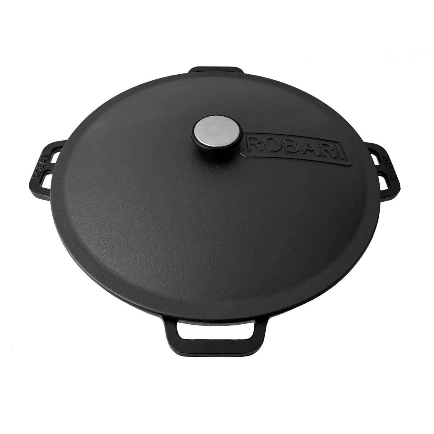 Robari Kazan Gusseisen 12 Liter Kasan mit Deckel aus Gusseisen Wok Asia