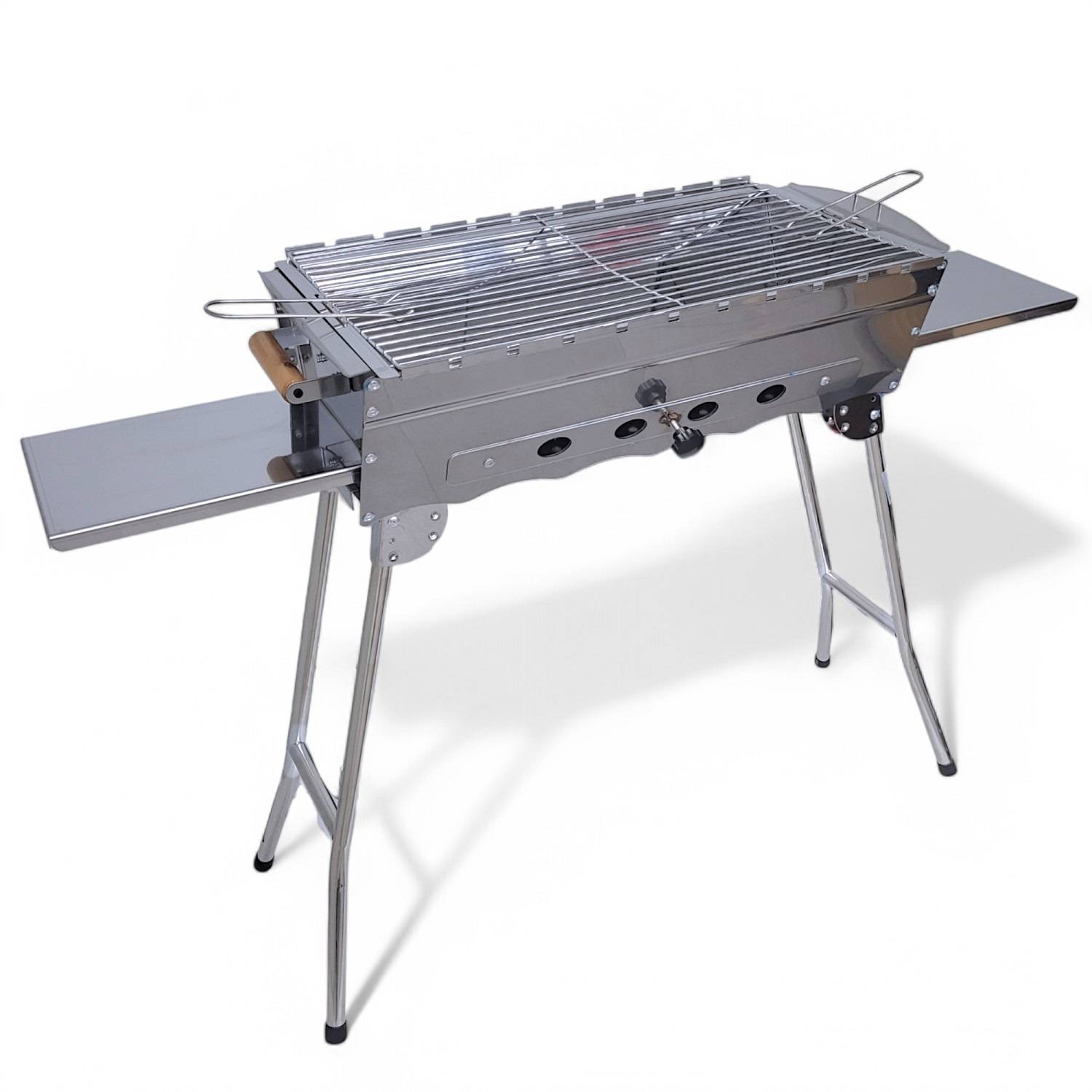 Mangal Khan Edelstahl Schaschlik Grill mit Grillrost