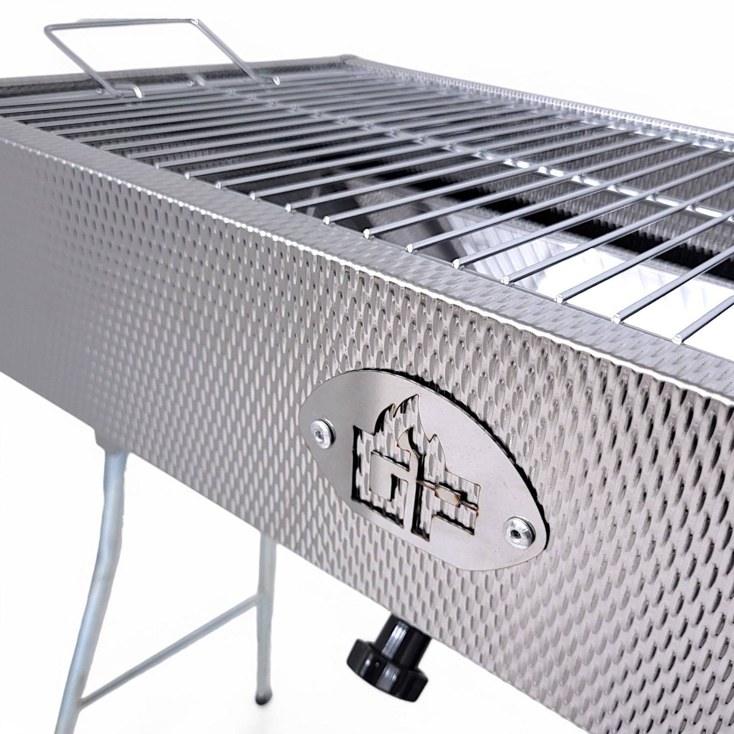 Mangal Taschkent Schaschlikgrill Edelstahl Klappbeine Grillrost Luftregler