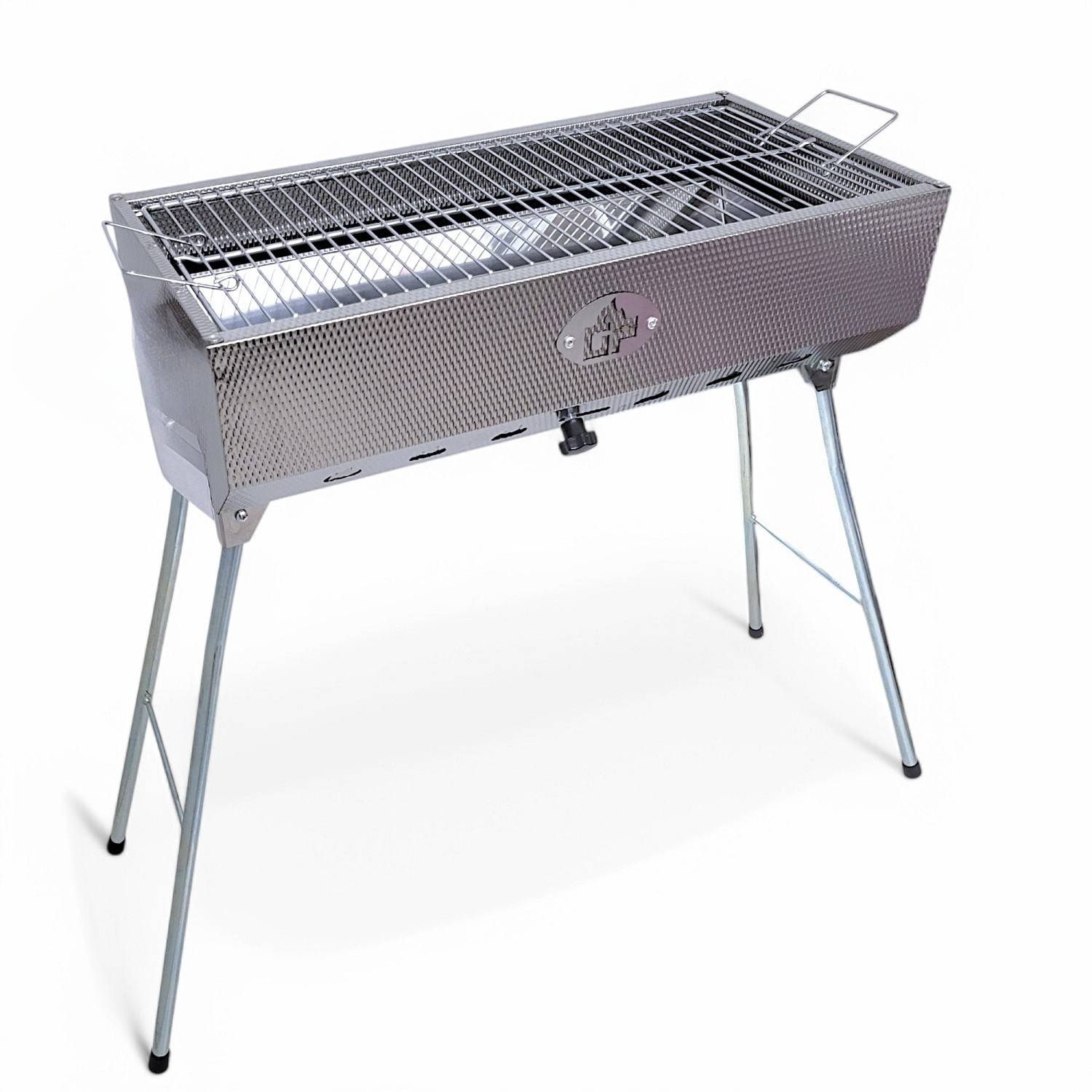 Mangal Taschkent Schaschlikgrill Edelstahl Klappbeine Grillrost Luftregler