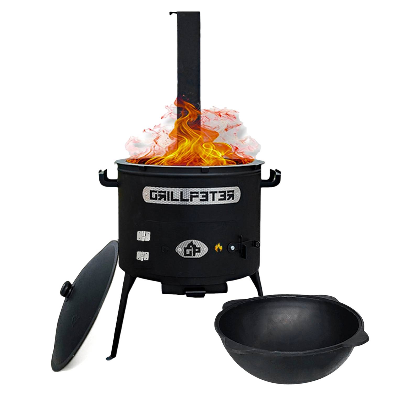 Utschak Asamat mit Kazan aus Gusseisen 12L