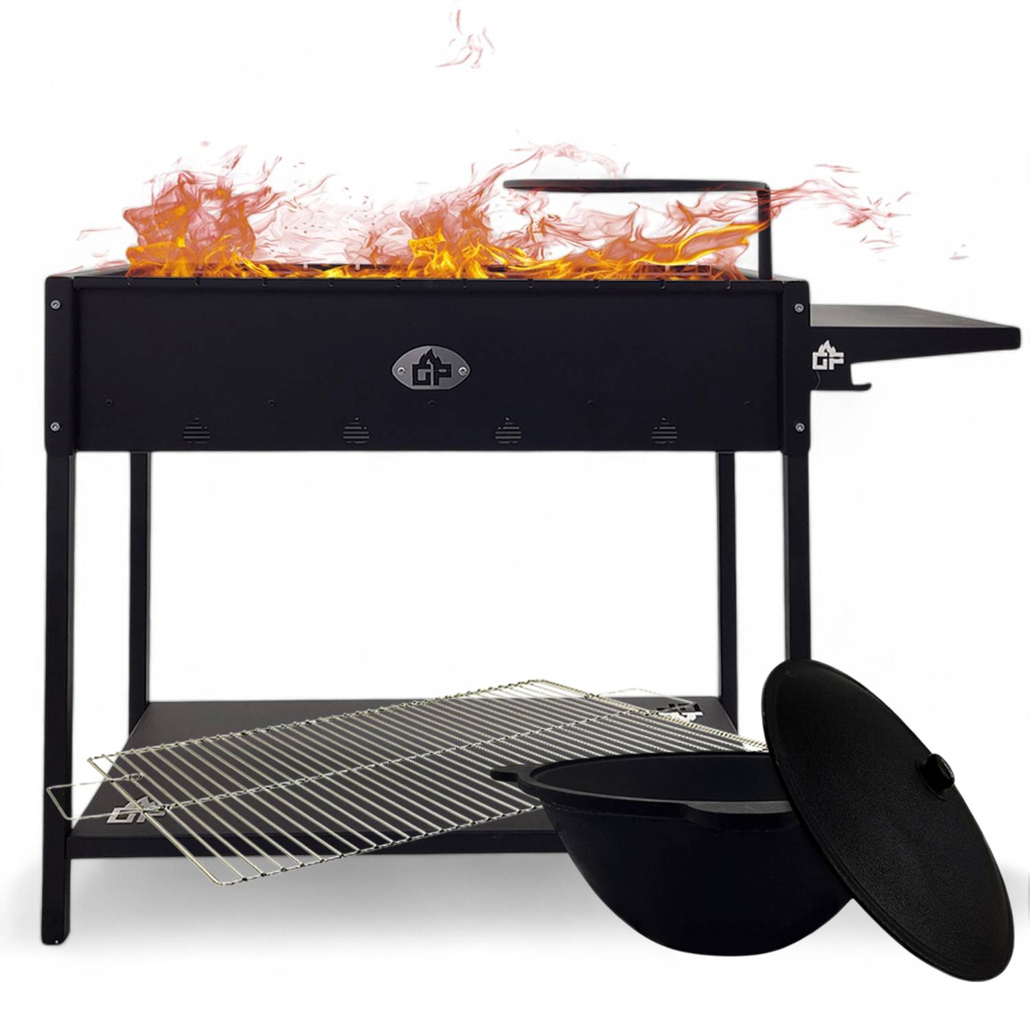 Mangal Set Batyr 80 Schaschlikgrill 80cm mit Grillrost Kasan 8L