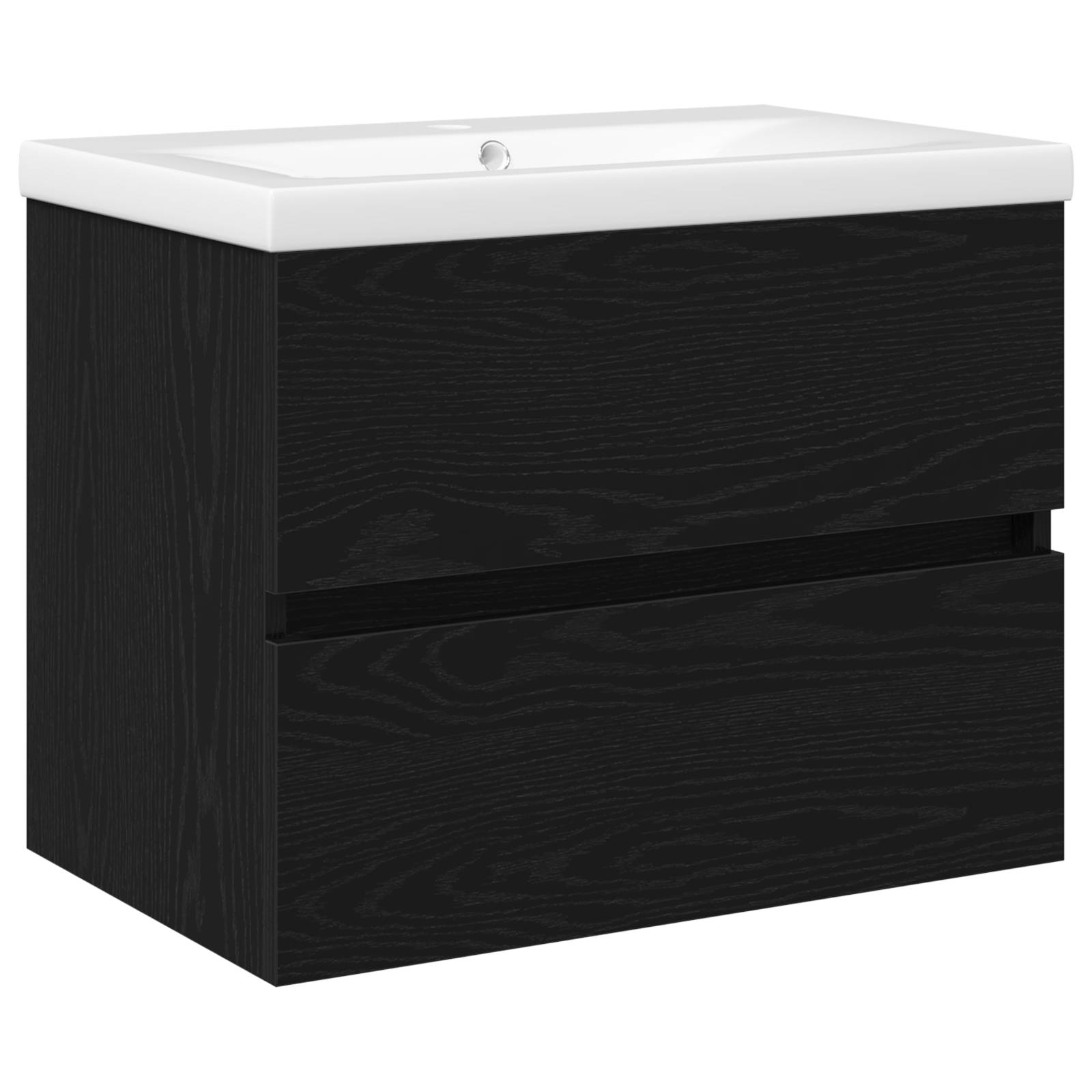 vidaXL Waschbecken Schrank mit integriertem Waschbecken Schwarze Eiche Spanplatte