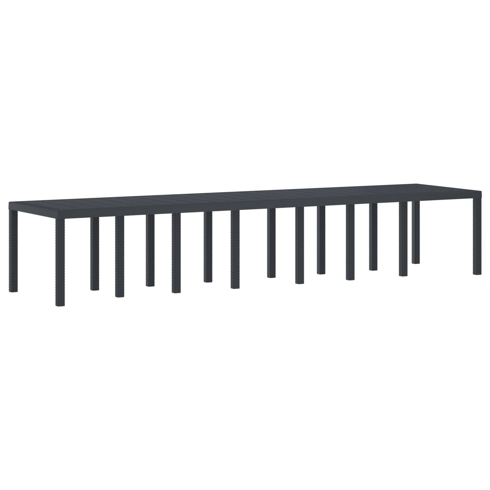 vidaXL 17-teiliges Garten Essset Anthrazit Poly-Rattan