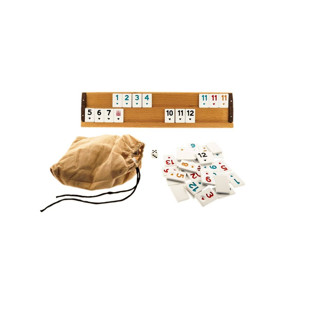 Rummikub Brettspiel aus Holz – Okey 101, Rummy perfekt für 2-4 Spieler