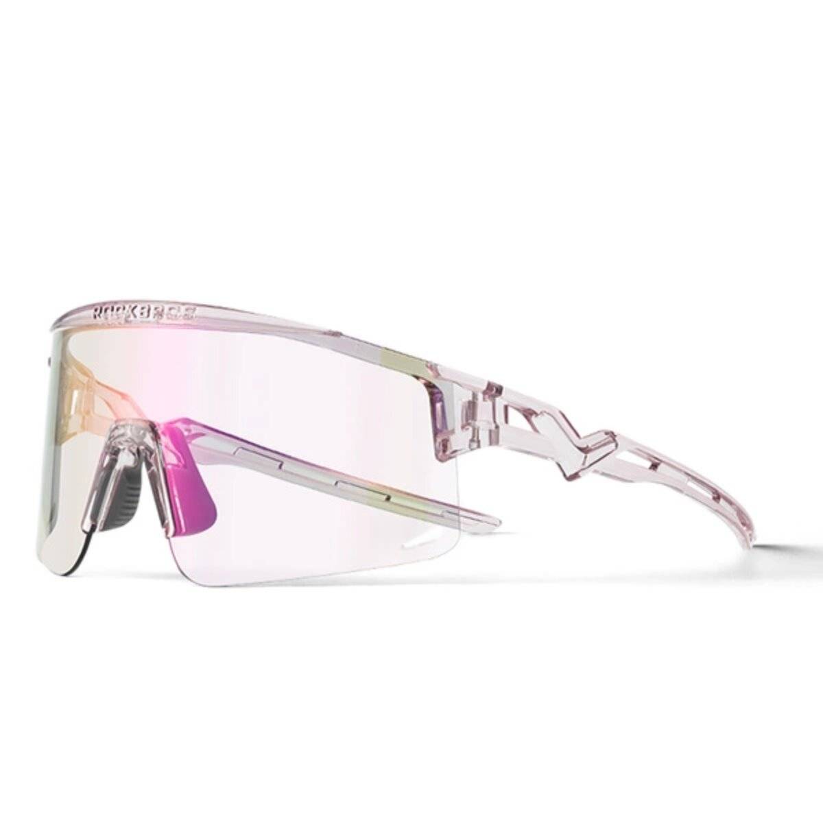 Rockbros Photochrome Fahrradbrille mit UV-Schutz und Korrektureinsatz Rosa