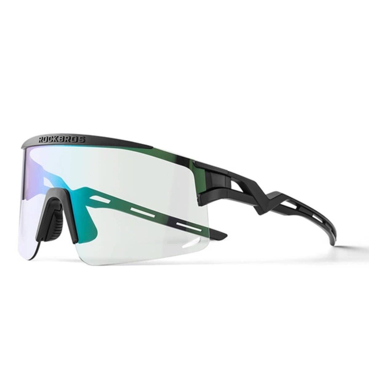 Rockbros Photochrome Fahrradbrille mit UV-Schutz und Korrektureinsatz Schwarz