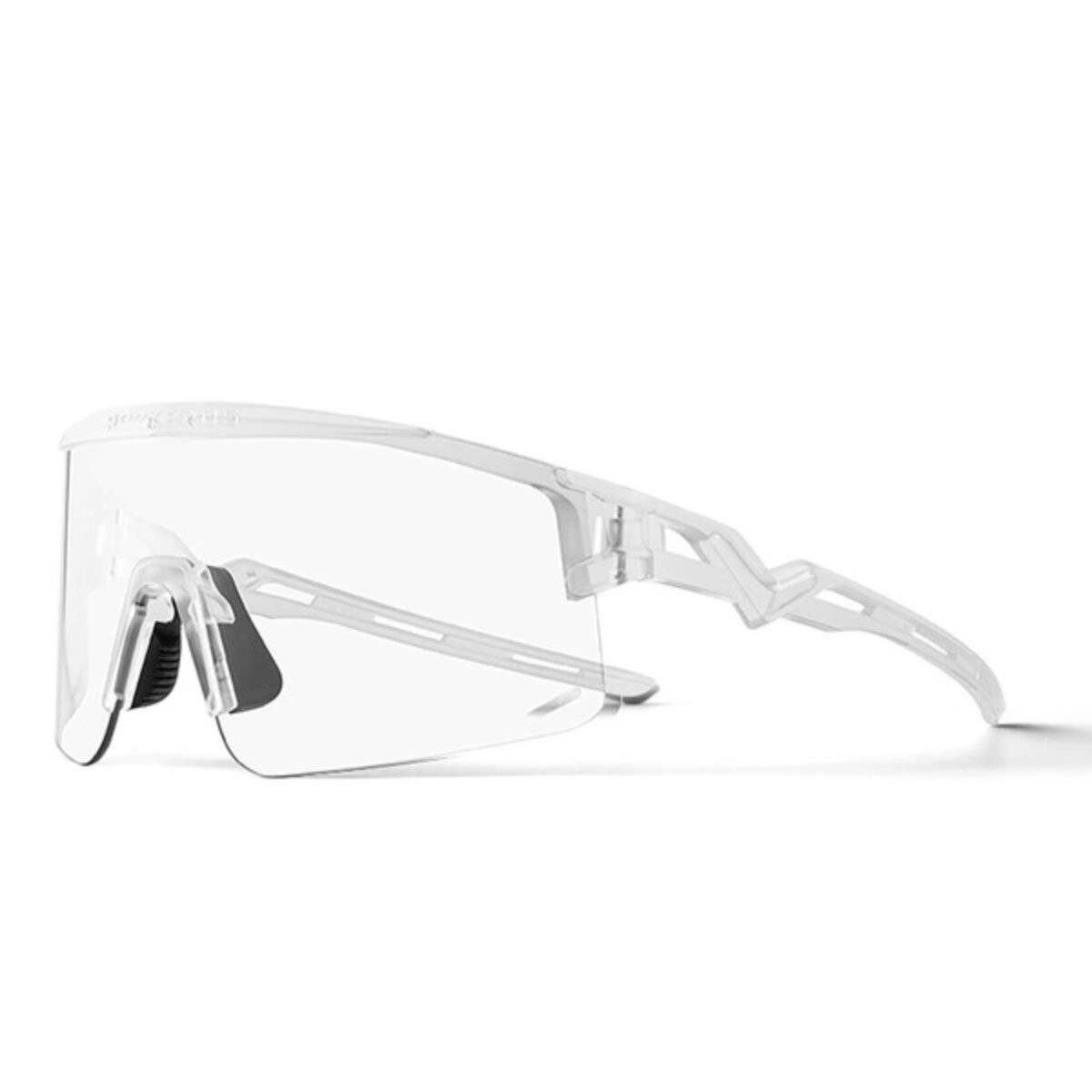 Rockbros Photochrome Fahrradbrille mit UV-Schutz und Korrektureinsatz Weiß